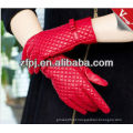 Couro Mulheres Red Warm Driving Gloves